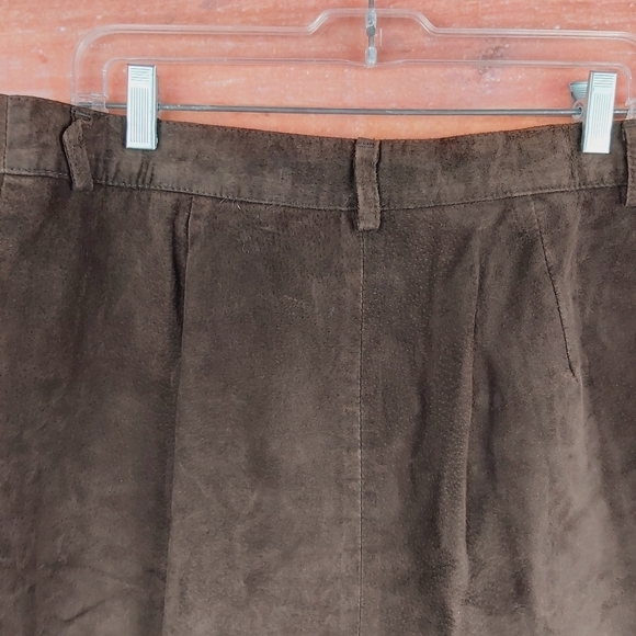 VINTAGE AILES DE LA MODE suede leather skirt size 15/16 Made in Canada - Picture 5 of 11